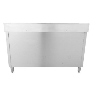 Spülmöbel mit 2 Becken und Rückwand - 1400 x 600 mm - Becken links - Dynasteel