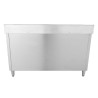 Spülmöbel mit 2 Becken und Rückwand - 1400 x 600 mm - Becken links - Dynasteel