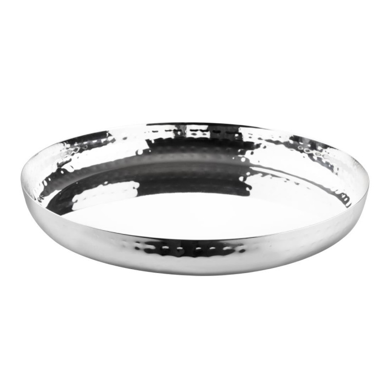 Plat Rond en Acier Inoxydable Martelé - 260 x 35 mm - Olympia Plat Rond en Acier Inoxydable Martelé - 260 x 35 mm - Olympia