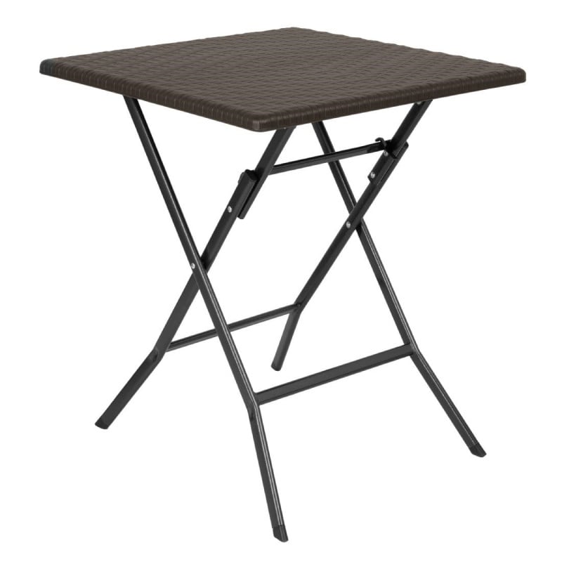 Table Pliante Carrée Marron - 62 x 62 cm - Bolero Table Pliante Carrée Marron - 62 x 62 cm - Bolero