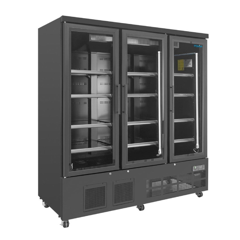 Kühlvitrine mit 3 Türen - 1156 L - Negativ Schwarz - Polar Kühlvitrine mit 3 Türen - 1156 L - Negativ Schwarz - Polar