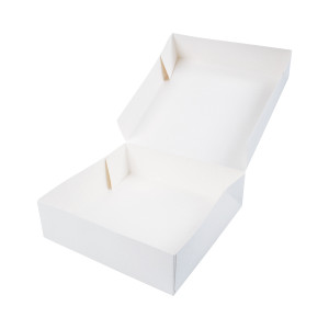 Weiße Karton Konditoreischachtel - 29 x 29 cm - Packung mit 50 - FourniResto