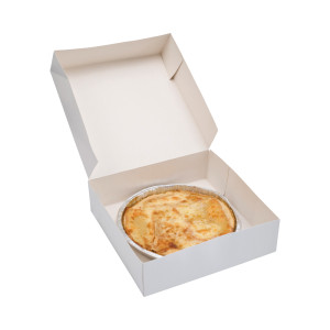 Weiße Karton Konditoreischachtel - 29 x 29 cm - Packung mit 50 - FourniResto