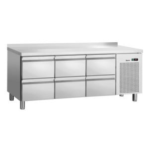 Positive Refrigerated Table 6 Drawers GN 1/1 with Backsplash