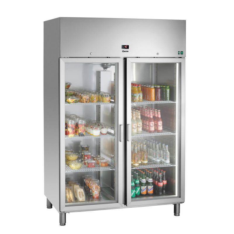 Positive Edelstahl-Glas-Kühlschrank - 922 L - Bartscher Positive Edelstahl-Glas-Kühlschrank - 922 L - Bartscher