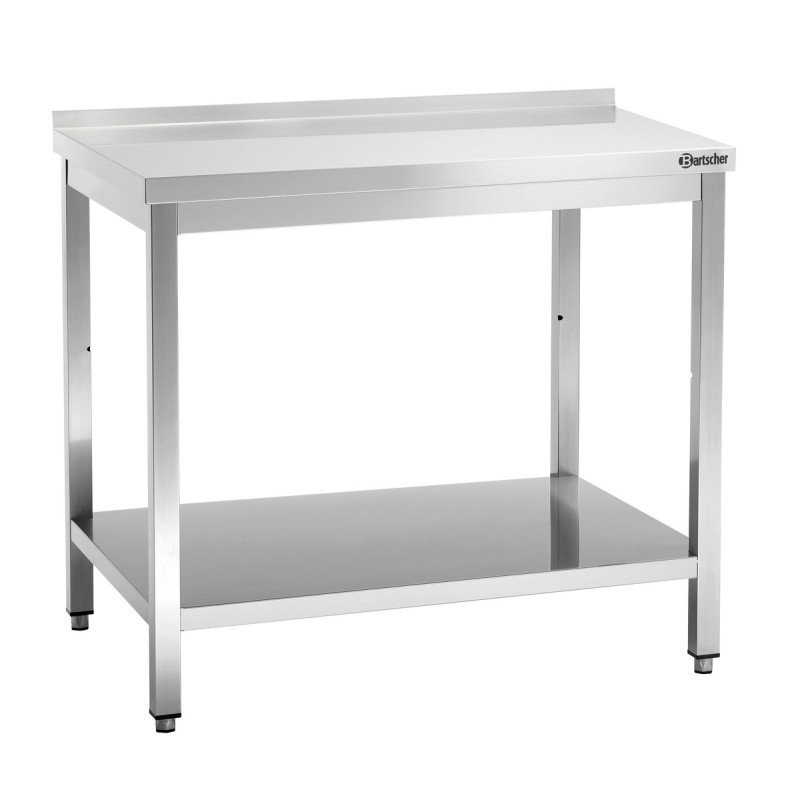 Table de Travail Inox avec Etagère Basse et Dosseret - P 700 mm - L 1200 mm - Bartscher