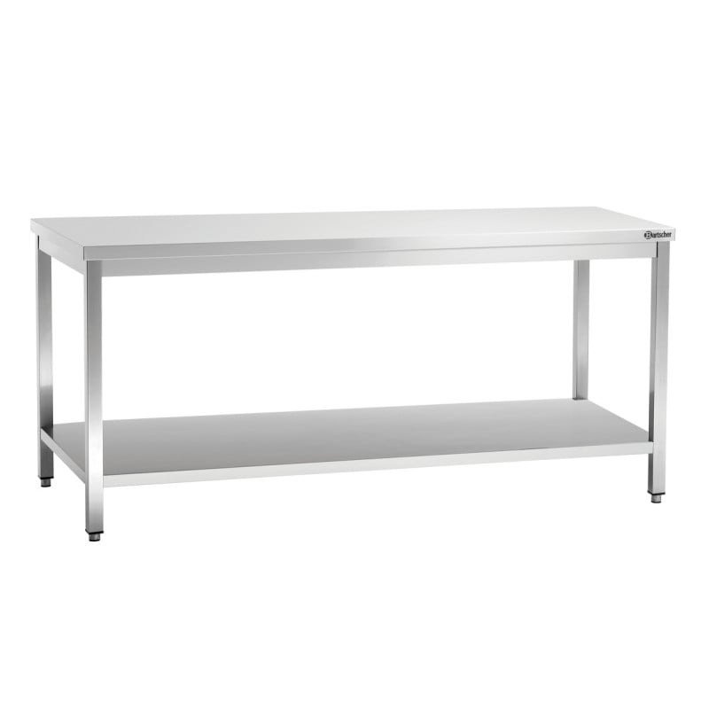 Edelstahl-Arbeitstisch mit unterem Regal - T 600 mm - L 1800 mm - Bartscher