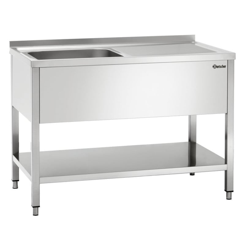 Plonge 1 Bac avec Dosseret et Etagère Basse - L 1200 x P 700 mm - Bartscher Plonge 1 Bac avec Dosseret et Etagère Basse - L 1200 x P 700 mm - Bartscher