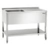 Spülbecken 1 Becken mit Rückwand und Unterregal - L 1200 x T 700 mm - Bartscher