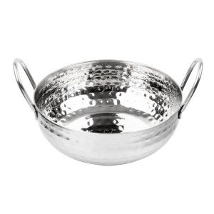 Hammered Edelstahl Kadai Platte Tischpräsentation 200 mm - Gastronoble