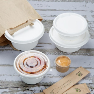 Bagasse-Schalen Fiesta Kompostierbar 750 ml - Packung mit 50 - Gastronoble