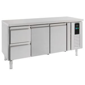 Positive Refrigerated Table with 2 Doors and 2 Drawers Energy Line - 291 L