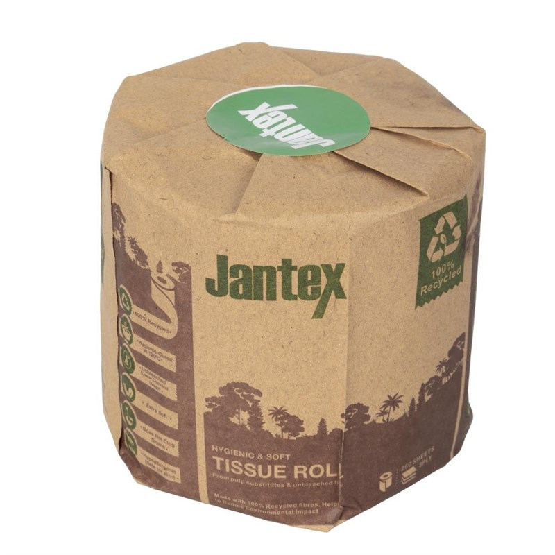Recyceltes Toilettenpapier 3-lagig 260 Blätter - Packung mit 36 - Jantex Recyceltes Toilettenpapier 3-lagig 260 Blätter - Packung mit 36 - Jantex