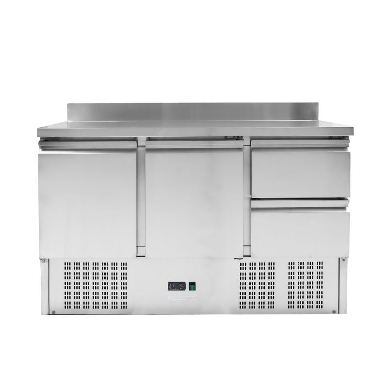Positive Kühltisch mit Aufkantung - 2 Türen und 2 Schubladen GN 1/2 - Dynasteel Positive Kühltisch mit Aufkantung - 2 Türen und 2 Schubladen GN 1/2 - Dynasteel