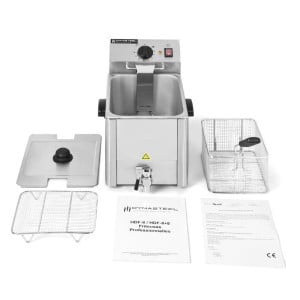 Professionelle Fritteuse 8 L mit Ablass - Dynasteel