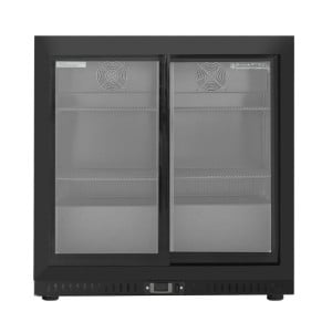Rückbuffet Kühlschrank 2 Glastüren - Schwarzes Innenleben Dynasteel