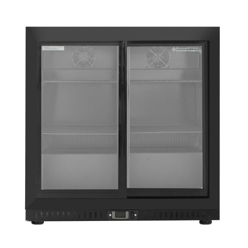 Refrigerated Back Bar 2 Glass Doors - Black Interior Dynasteel Refrigerated Back Bar 2 Glass Doors - Black Interior Dynasteel