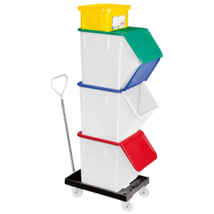 Rolling Base 4 Swivel Wheels - Steel Bracket - Black