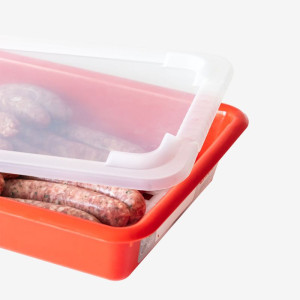 HACCP Flachwanne mit Deckel und Gitter - 5 L - Rot - Gilac