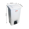 Pedal Bin With Red Lid and Wheels - 80 L - Gilac