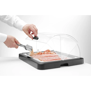 Vitrine Buffet mit Schiebedach UNIQ - Schwarz - HENDI