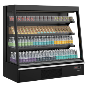 Offene Kühlvitrine Supermarkt Niedrig - Schwarz - 360 L