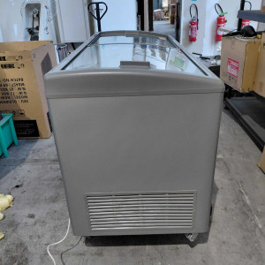 Gefrierschrank Edelstahloptik mit Glasschiebetüren - 500 L - TENSAI