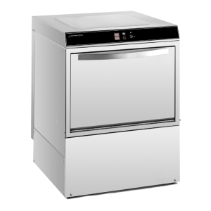 Professional Dishwasher with Rinse Aid and Detergent Dispenser and Drain Pump - 50 x 50 cm - Dynasteel