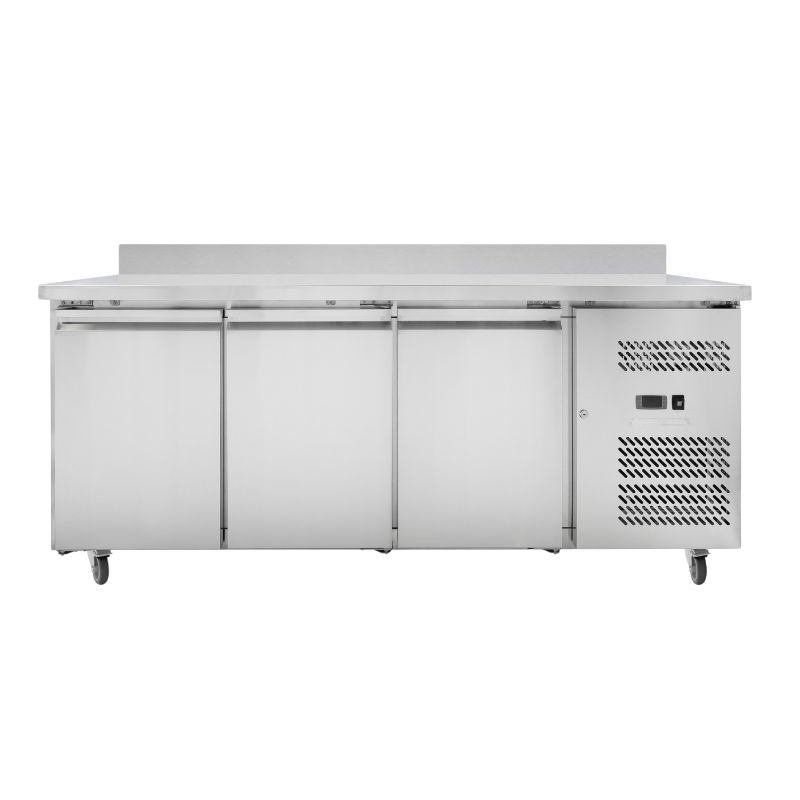 3-Door Refrigerated Table GN1/1 - Depth 700 with Backsplash - Dynasteel