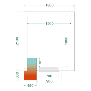 Negative Cold Room TEFCOLD 1800x2100 - Efficient storage for kitchen professionals
