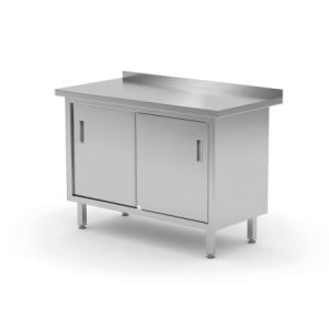 Wandtisch - Schrank mit Schiebetüren - L 1400 x T 600 mm - HENDI
