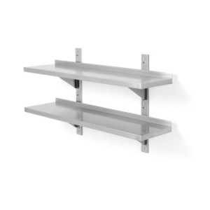 Verstellbares Wandregal 2 Ebenen mit 2 Halterungen - L 1000 x 300 mm - HENDI