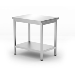 Zentraler Arbeitstisch Kitchen Line mit Regal - T 600 x B 800 mm - HENDI