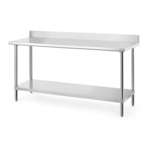 Arbeitstisch mit Aufkantung und Regal - L 1200 mm - HENDI