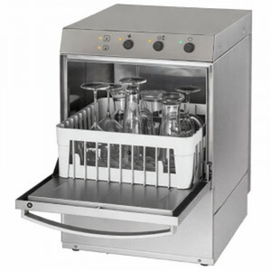 Professionelle Gläserspülmaschine mit Spülmittel- und Reinigungsmitteldosierer und Ablaufpumpe - 35 x 35 cm