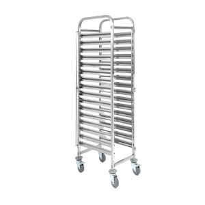 Edelstahl-Backblechwagen 16 Ebenen - 600 x 400 mm Aufbereitet