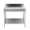 Edelstahltisch mit Rückwand und Regal - Dynasteel - Essentiel Restauration