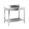 Table Inox avec Dosseret et Etagère - Dynasteel - Essentiel restauration