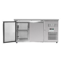 Table Réfrigérée Positive 2 Portes 228 L Ventilée Inox