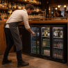 Rückkühlschrank 328 L 3 Glastüren Schwarz