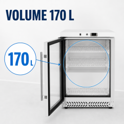 Mini-Kühlschrank mit Glastür 170 L 0/+8 °C - Dynasteel