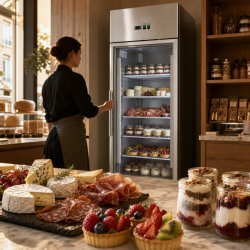 Positive Glastürkühlschrank 650 L Umluftkühlung