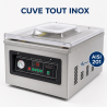 Vakuumverpackungsmaschine mit Glocke 900 W - Schweißnaht 400 mm Edelstahl