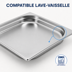 Bac Gastro GN 2/3 Inox — 40 mm, 3 L, Spülmaschinenfest