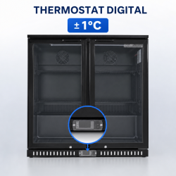 Rückkühlschrank 209 L 2 Glastüren — Belüftet