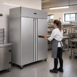 Negativschrank 1400 L Edelstahl 2 Türen GN 2/1 Belüftet