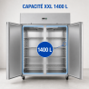 Negativschrank 1400 L Edelstahl 2 Türen GN 2/1 Belüftet