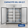 Positive Kühlschrank 1400 L Edelstahl GN 2/1 – 2 Türen
