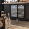 Arrière-Bar Réfrigéré 212 L 2 Portes Coulissantes Noir