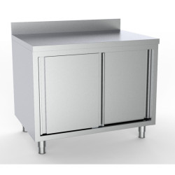 Meuble Inox Bas à 2 Portes avec Dosseret - L 2000 x P 6 Reconditionné